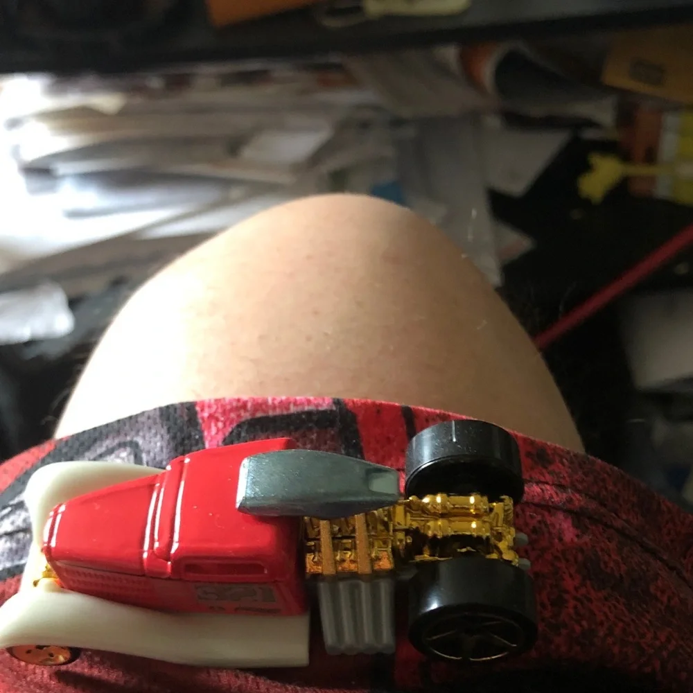 Red and White Toy Race Car